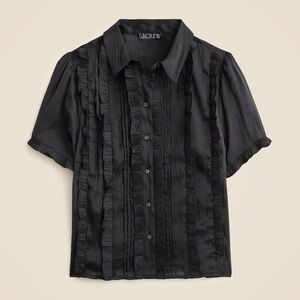 NWT J.Crew Sheer Ruffle-trim Button-up Top